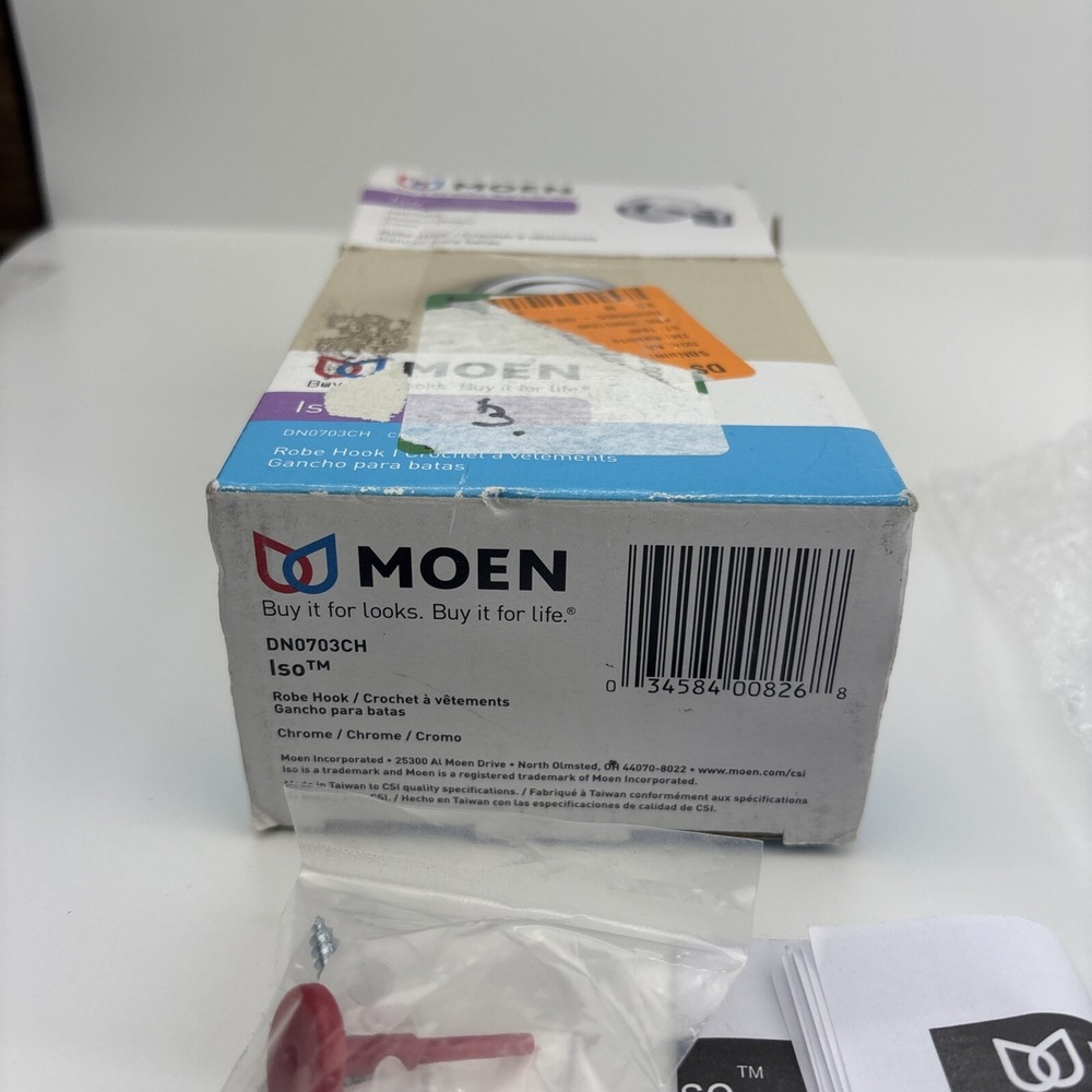 Moen‎ Iso Chrome Robe/ Towel Hook DN0703CH NEW - Picture 8 of 8
